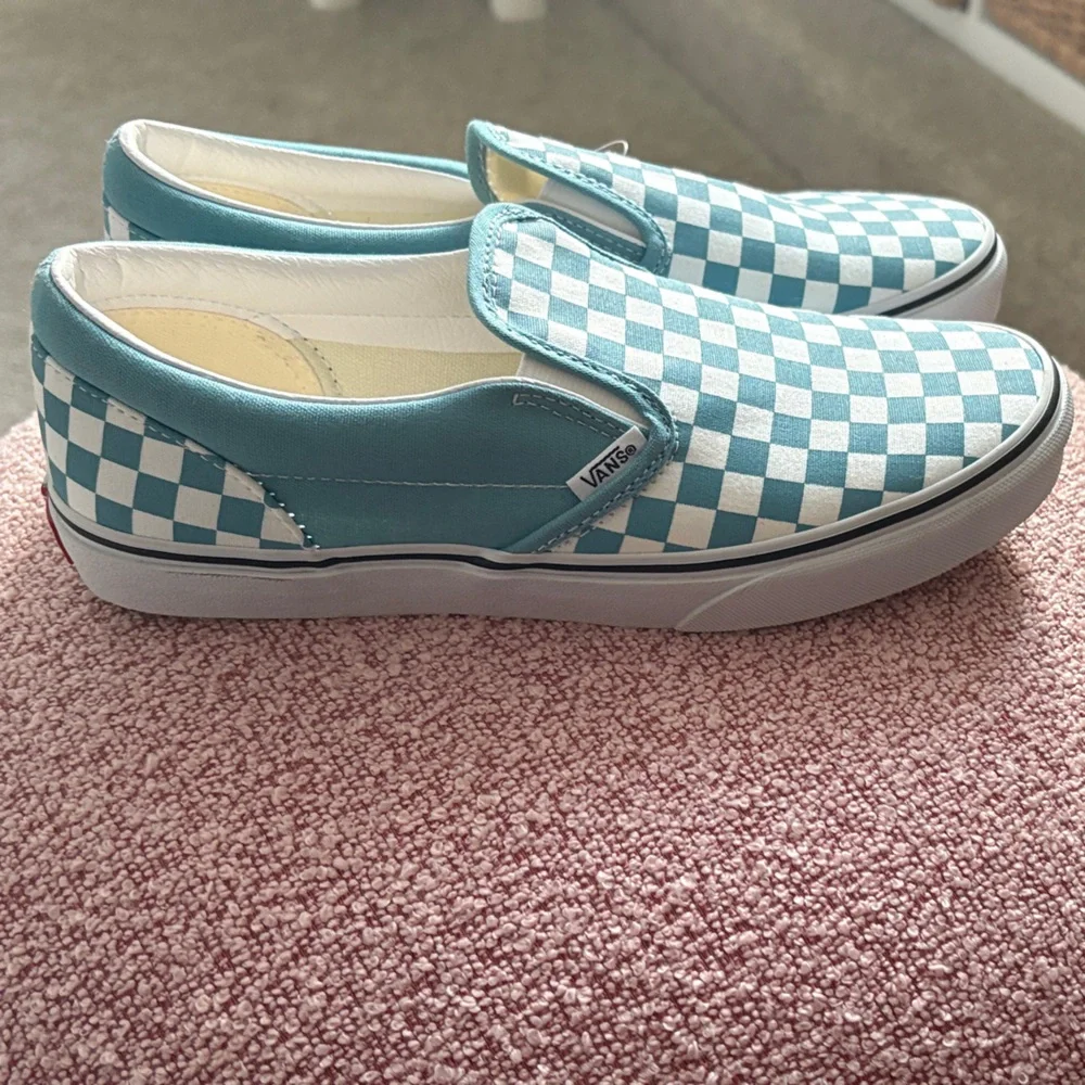 Vans Checkered Slip-On Shoes - Blue and White - Picture 6 of 7
